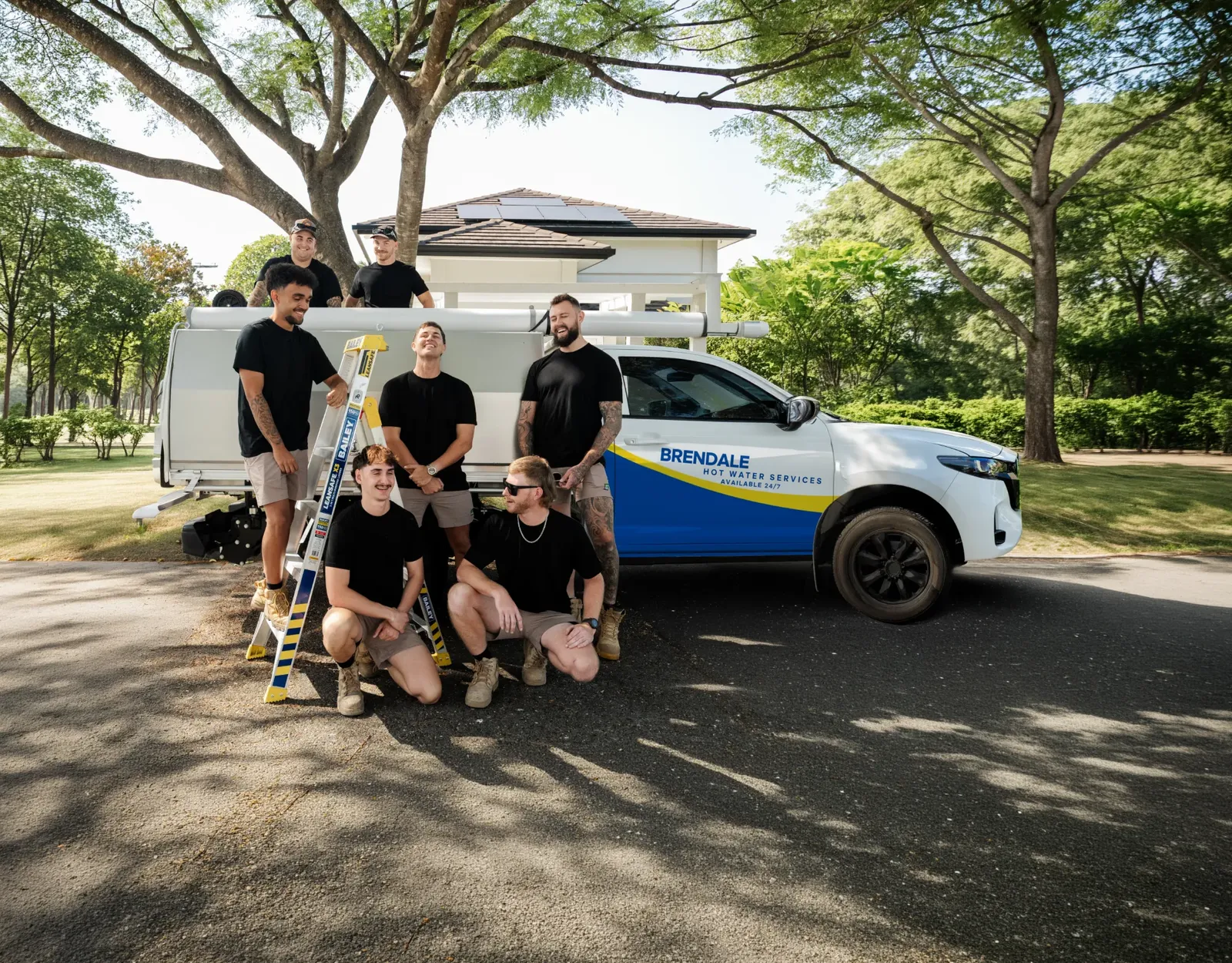 Brendale Hot Water Services team and ute